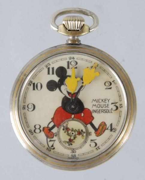 Appraisal: Ingersoll Walt Disney Mickey Mouse Pocket Watch Description Three running