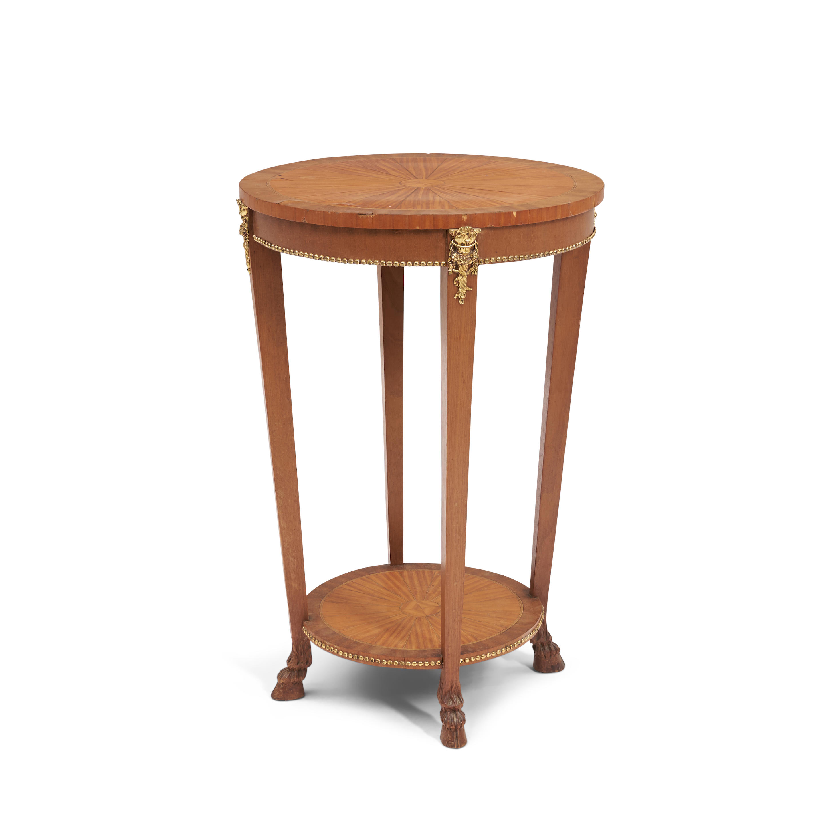 Appraisal: Louis XVI-style Rosewood-veneer Circular Side Table with gilt metal-mounted decoration