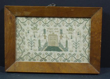 Appraisal: A th century sampler By Mary Ann Knight decorated with