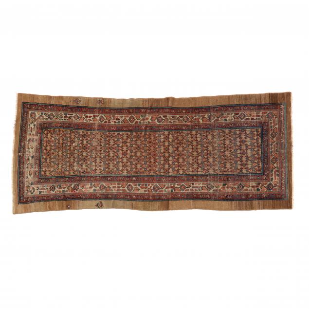 Appraisal: SERAB RUNNER Camel field with repeating geometric and rosette design