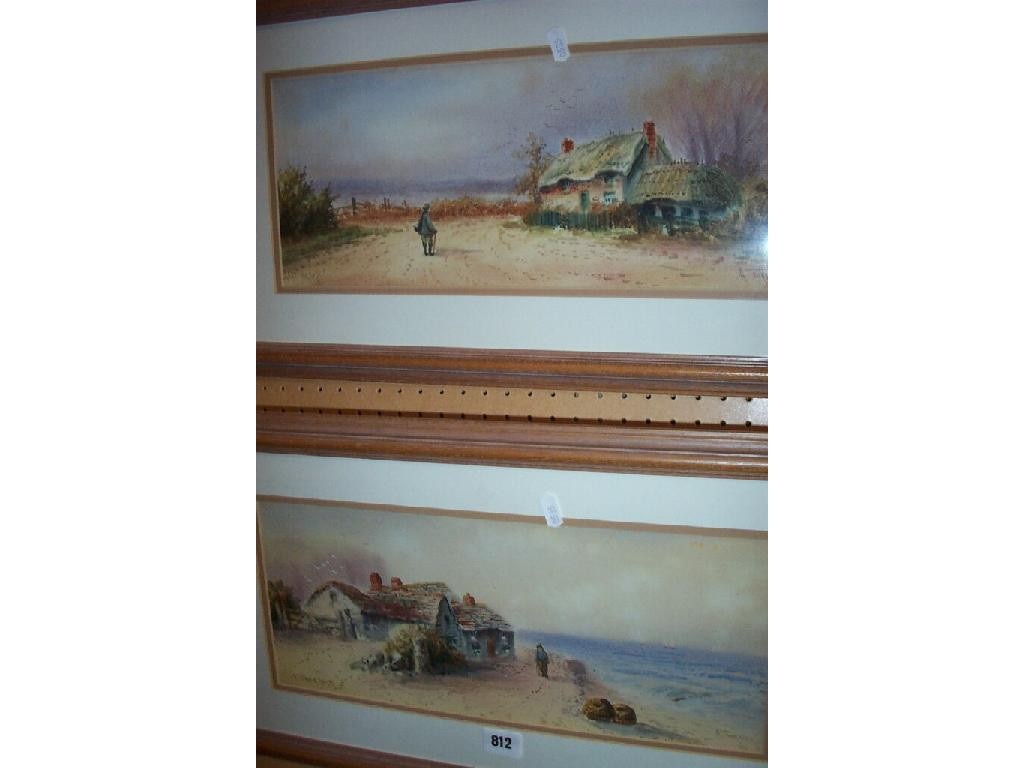 Appraisal: A pair of early th century watercolours one showing a