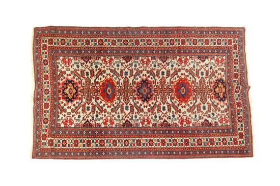 Appraisal: ORIENTAL RUG Shirvan Multiple borders with ivory ground and blue