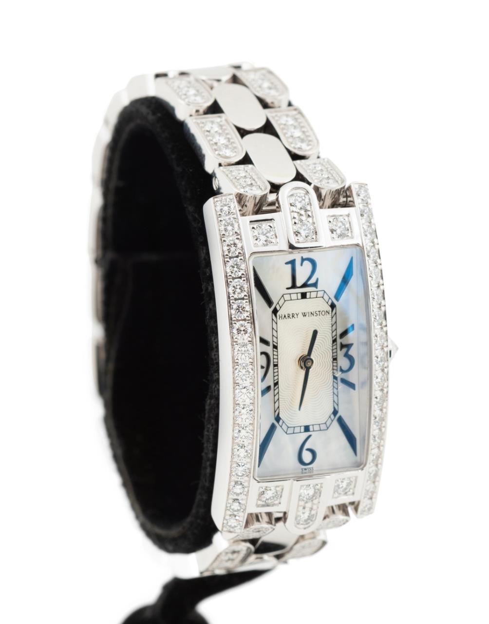 Appraisal: LADIES' HARRY WINSTON K WG DIAMOND AVENUE WATCH Harry Winston