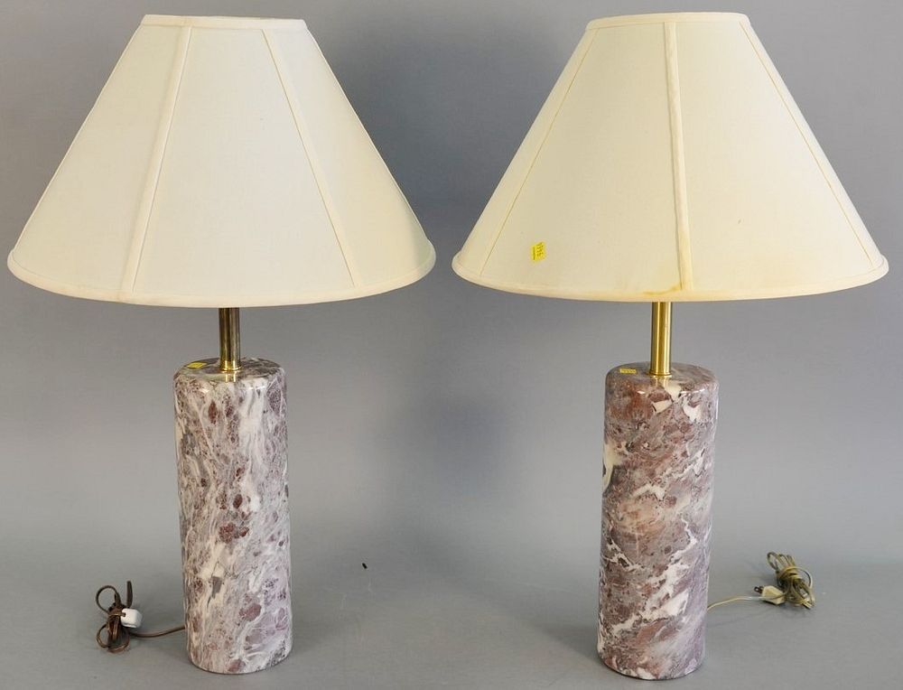 Appraisal: Pair of Walter Von Nessen table lamps American modern red