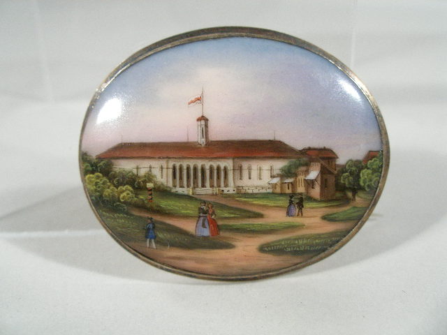 Appraisal: Brooch Miniature Painting on Porcelain oval s set in K