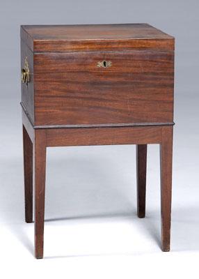 Appraisal: Southern Federal mahogany cellaret hinged top opening to divided interior