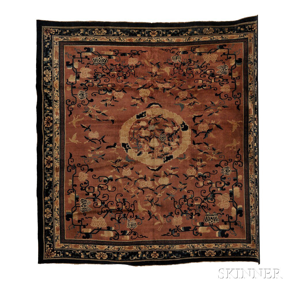 Appraisal: Chinese Carpet late th century the circular medallion inset with