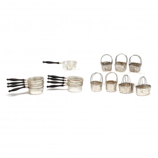 Appraisal: A SET OF TEN STERLING SILVER RAMEKIN HOLDERS AND SEVEN