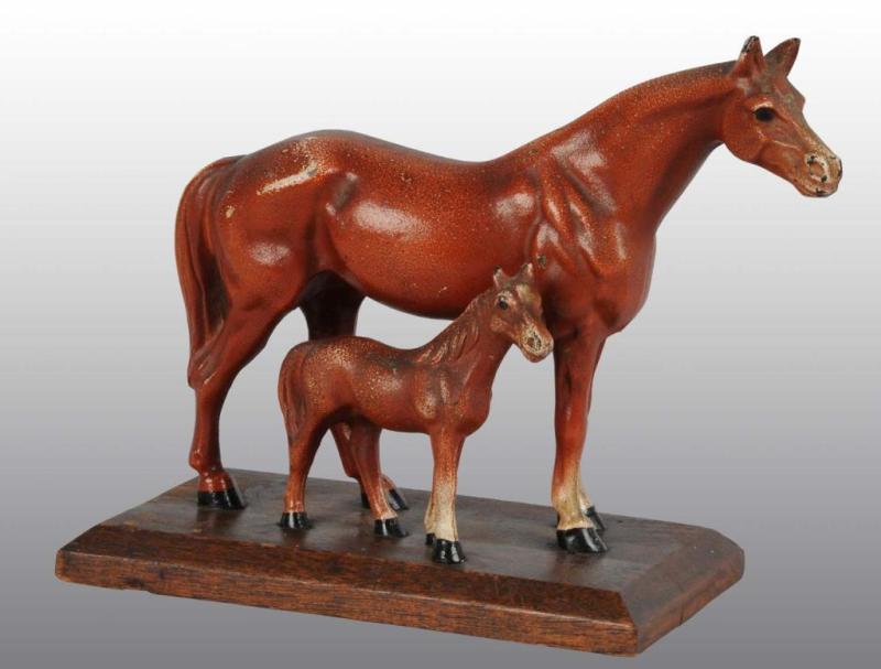 Appraisal: Thoroughbred Mare Foal Desk Accessory Description Full figure Made by