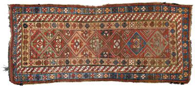 Appraisal: Kurd bijar rug seven central diamonds on beige red ground