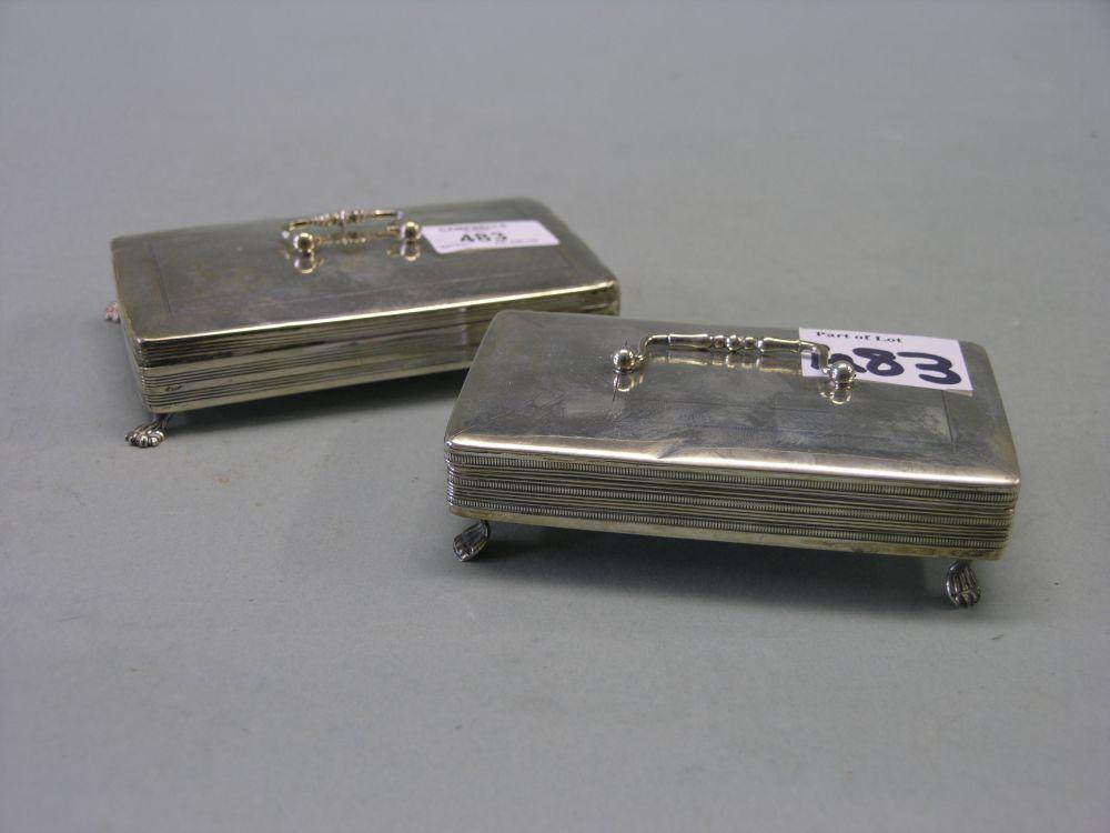 Appraisal: Two continental silver boxes shallow form with engine turned and