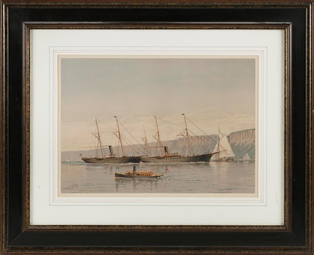 Appraisal: FREDERIC SCHILLER COZZENS NEW YORK - SHIPS IN A RIVER