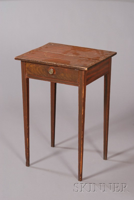 Appraisal: Federal Paint-decorated One-Drawer Stand New England possibly Maine early th