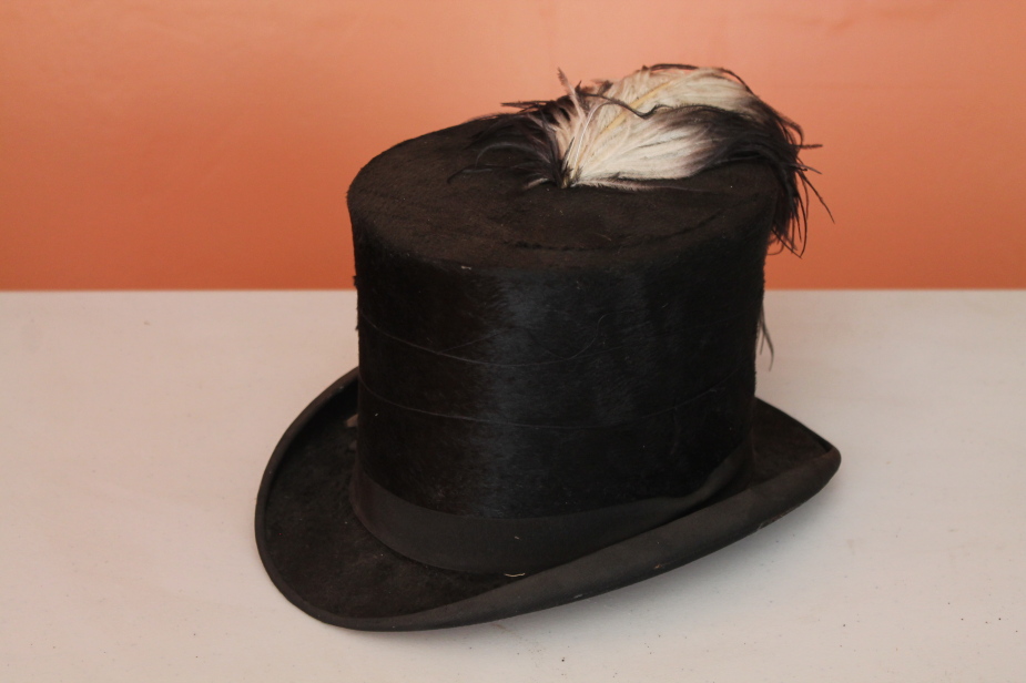 Appraisal: A silk top hat by Eaton Co now with ostrich