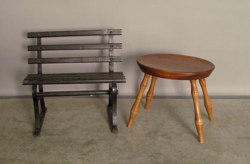 Appraisal: Child's bench together with an oval foot stool Provenance Collection