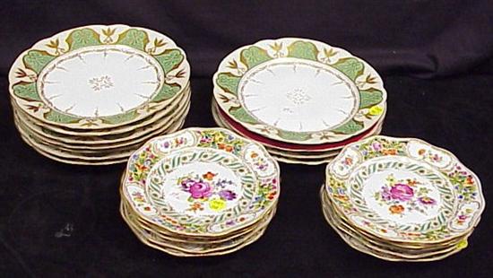 Appraisal: Fine china including ten reticulated Dresden plates one with start