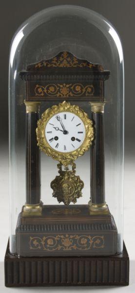 Appraisal: French Portico Clock mid- th century time and strike brass