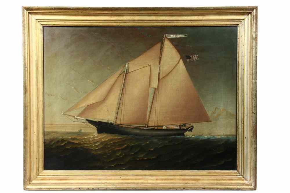 Appraisal: OOC - Ship's Portrait of Two Mast Schooner 'Water Lily'