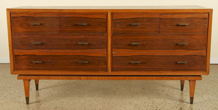 Appraisal: MID CENTURY MODERN ROSEWOOD DRAWER DRESSER A mid century modern