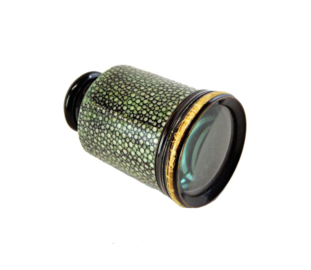 Appraisal: A George III monocular telescope the shagreen case with silver