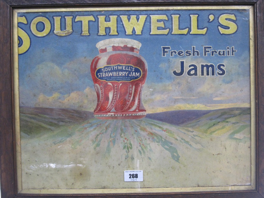 Appraisal: Framed advert poster for Southwell's jam