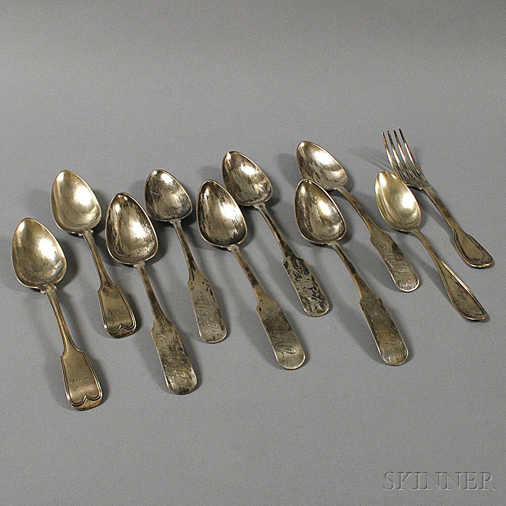 Appraisal: Ten Pieces of Silver Flatware nine serving spoons and a