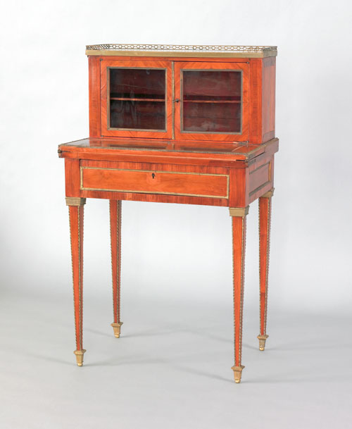 Appraisal: Louis XVI inlaid tulipwood small writing desk th c having