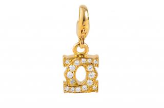 Appraisal: Cartier Diamond Double C Charm Cartier diamond double C charm