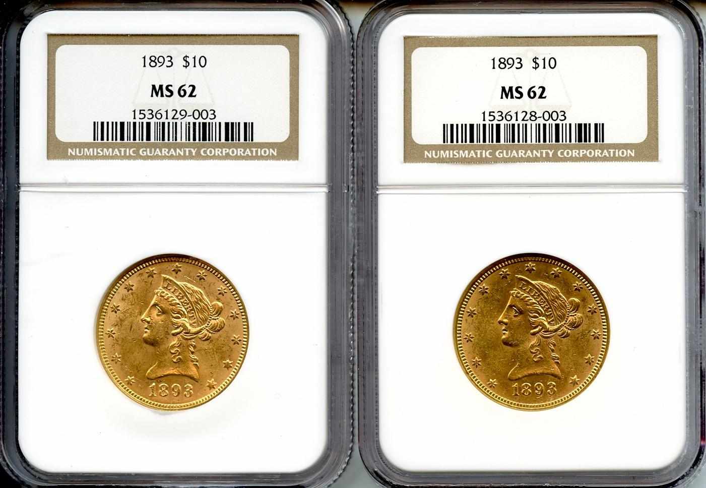 Appraisal: MS NGC Both coins appear typical of their assigned grades