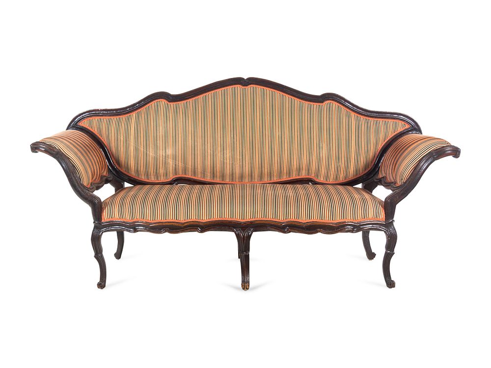 Appraisal: An Italian Carved Walnut Settee An Italian Carved Walnut Settee