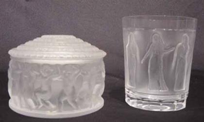 Appraisal: Two Lalique glass table articles th century H in tallest