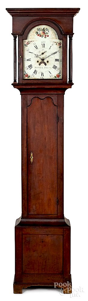 Appraisal: Maryland walnut tall case clock Maryland walnut tall case clock