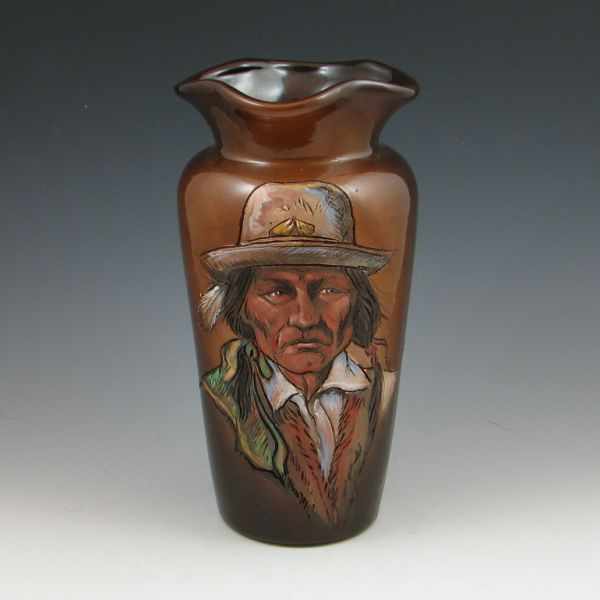 Appraisal: Rick Wisecarver Sitting Bull vase Titled and signed Rick Wisecarver