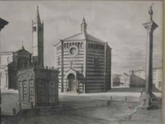 Appraisal: R J Zimmerman Drawing Fantasy Imagesof various Italian buildings and