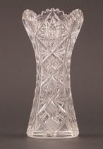 Appraisal: Cut Crystal Vase Lovely cut crystal vase features a scalloped