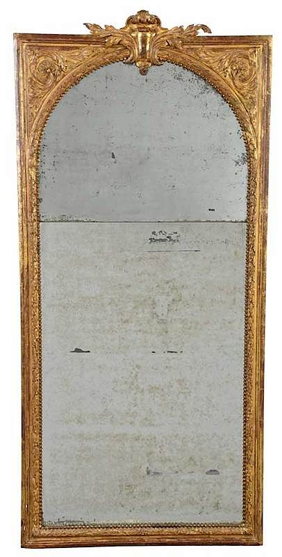 Appraisal: Louis XVI Carved and Gilt Wood Mirror French or Italian