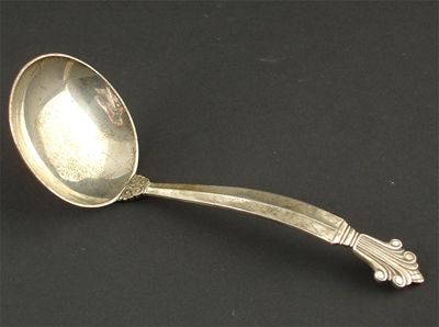 Appraisal: A Georg Jensen silver Acanthus Pattern serving spoon stamped marks