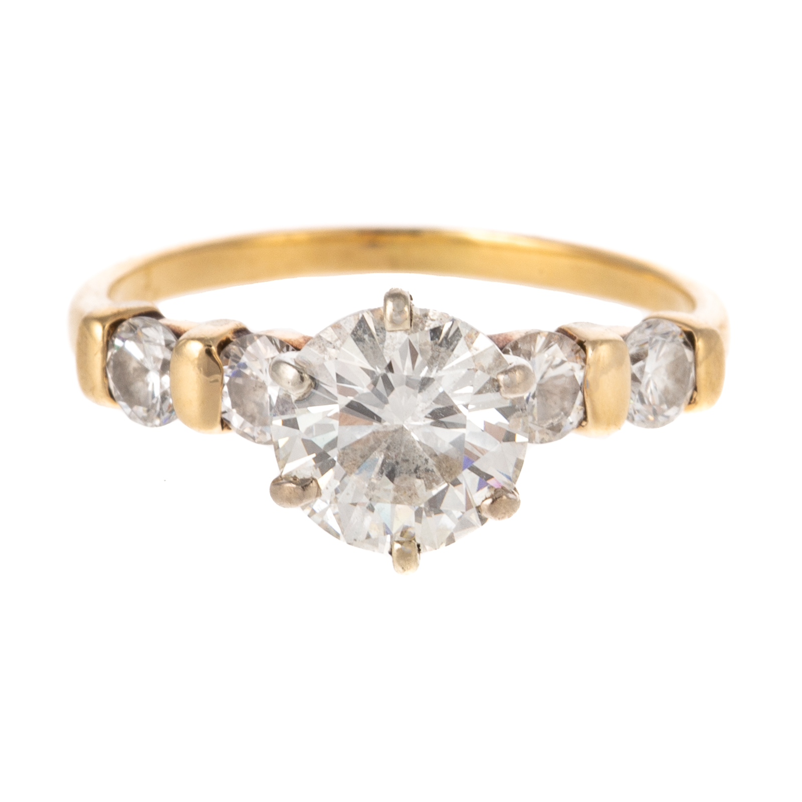 Appraisal: A CT ROUND DIAMOND RING IN K K yellow gold