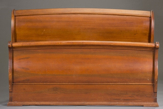 Appraisal: a th Century Queen Sleigh Bed Storage drawers underneath bed