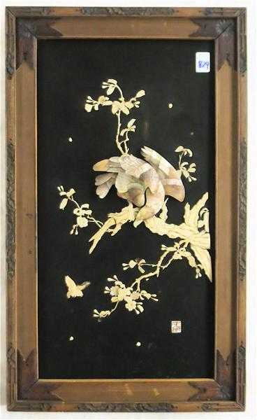 Appraisal: PICTORIAL JAPANESE EXPORT WALL PLAQUE late Meiji early Taisho period