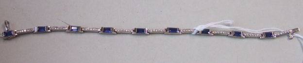 Appraisal: A sapphire and diamond bracelet designed as rows of small