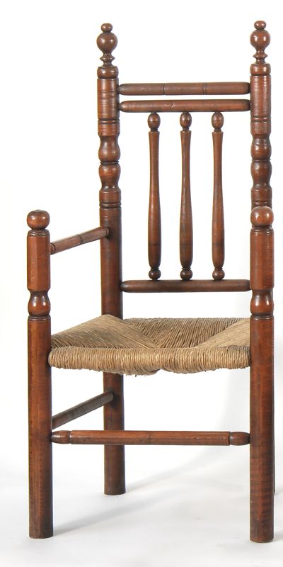 Appraisal: WELL-MADE REPRODUCTION RUSH-SEAT ARMCHAIR th CenturyIn the th Century style