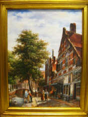 Appraisal: Dutch Street Scene' Oil on panel x mm x mm