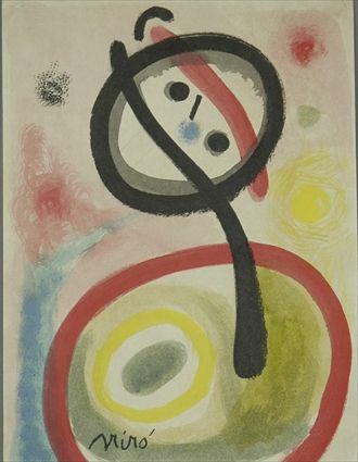 Appraisal: After Joan Miro - Abstract Composition Color print signed lower