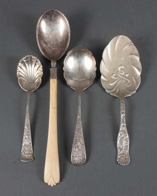 Appraisal: Four American Aesthetic style sterling silver serving pieces by various