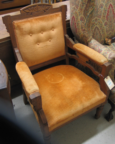 Appraisal: A VICTORIAN EASTLAKE ARMCHAIR American c having a carved walnut