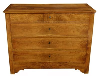 Appraisal: A French provincial walnut commode the crossbanded top above four