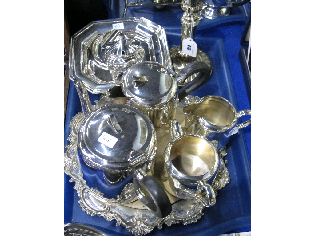 Appraisal: Tray lot of EP - hotelware candlestick etc