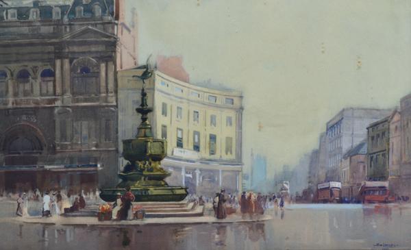 Appraisal: SYDNEY LONG - Piccadilly Circus watercolour SYDNEY LONG - Piccadilly