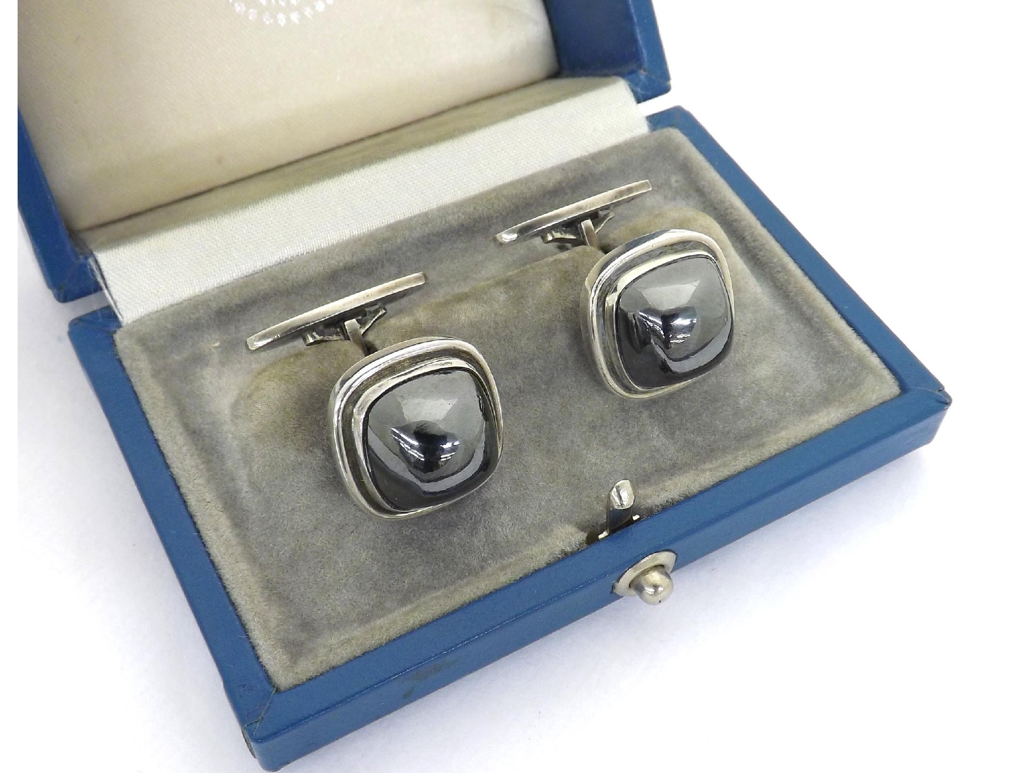 Appraisal: Pair of Georg Jensen silver cufflinks stamped marks boxed